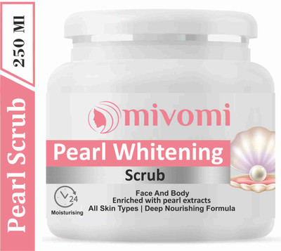 MIVOMI Pearl Whitening Face Scrub Enriched With Natural Extracts And Aroma Oil 250 ml Scrub(250 ml)