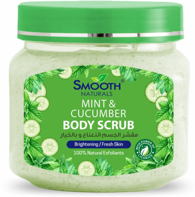 SMOOTH NATURALS Mint & Cucumber Body Scrub| Enriched with Mint & Cucumber Extracts | Scrub(300 ml)