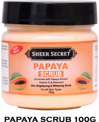 Sheer Secret Papaya Scrub 100g - Skin Brightening & Whitening Scrub, For All Skin Types Scrub(100 g)