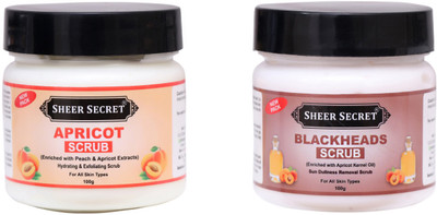 Sheer Secret Apricot Scrub 100gm and Blackhead Scrub 100gm Scrub(200 g)