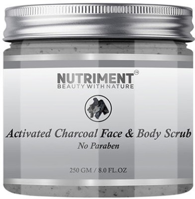 Nutriment Activated Charcoal Scrub for Dead skin Removal, and Healthy Skin Scrub(250 g)