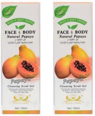 DAQAN PRETTY COWRY Natural Papaya cleaning scrub Gel for Face & Body Scrub 2X50ML Scrub(100 ml)