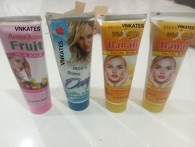 VNKATES EECO FACIAL SCRUB PACK OF 4 (200ML EACH) MIX FLAVOURS Scrub(800 ml)