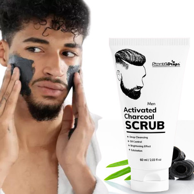 smartdrops Anti Pollution & Anti Acne Charcoal Men Face  Scrub(60 ml)