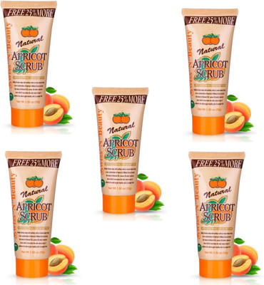 bbts Apricot deep cleansing & soothing scrub with cocoa butter 50g 5pack Scrub(250 g)