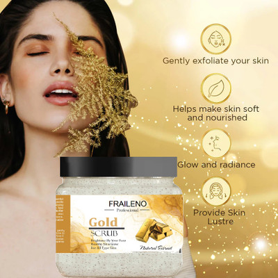 FRAILENO Gold Scrub For Looking Skin, Ultra Glow Feel Fresh & Smoothness  Scrub(300 ml)