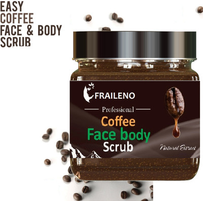 FRAILENO Natural Coffee Body Scrub for Skin Brightening & Soft Texture Unisex & Use Scrub(380 g)