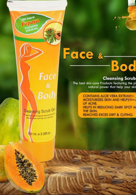 Rudvya Papaya skin whitening scrub Face & Body Cleansing Scrub Gel  Scrub(100 ml)