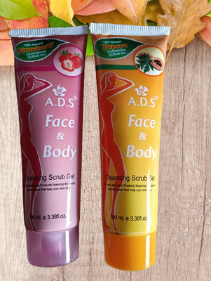 ads Face And Body Cleansing Papaya & strawberry Gel Scrub-D28 Scrub(200 ml)