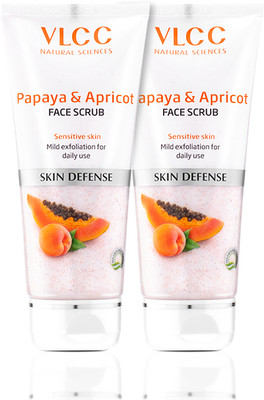 VLCC Papaya & Apricot Face Scrub (Pack of 2) Scrub(160 g)