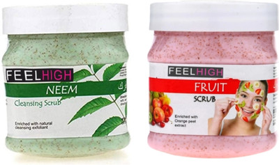 feelhigh Neem cleansing Scrub & fruit scrub-Face & body Scrub(500 ml)