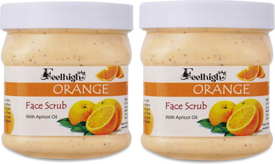feelhigh Orange face Scrub with apricot Oil- skin care - pack2 Scrub(500 ml)