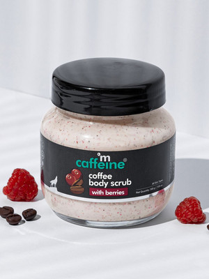 mCaffeine Creamy Coffee Body Scrub with Berries | Moisturizes, Removes Tan & Dry Skin Scrub(200 g)