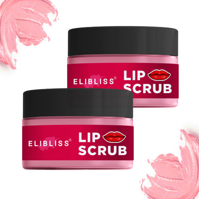 ELIBLISS Natural Strawberry Lip Scrub for Soft, Moisturized and Glowing Lips Scrub(30 g)