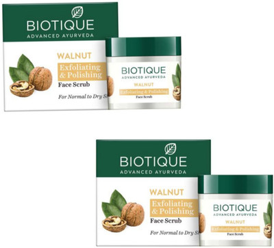 BIOTIQUE Scrub - Walnut Exfoliate & Polishing Face Scrub 50g (Pack of 2) Scrub(100 g)