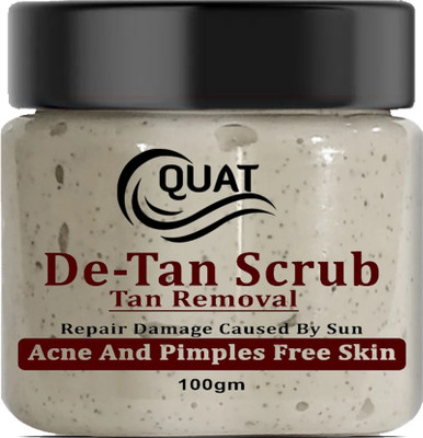 QUAT De-Tan Face Scrub,Tan Removal Face Scrub for Glowing Skin,Oily,Dry Skin,Women,Men (100gm) Scrub(100 g)