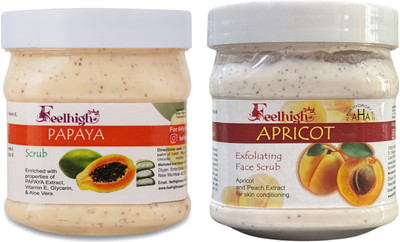 feelhigh Papaya scrub & Apricot Scrub -Skin care products Scrub(500 ml)