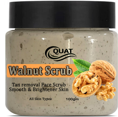 QUAT Walnut Face Scrub For Oily, Dry, Pimple Free Skin Scrub For Men And Women Scrub(100 g)