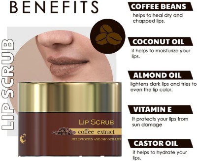 winry Coffee & Sugar Lip Scrub for Chapped Lips|Women & Men Scrub(50 g)