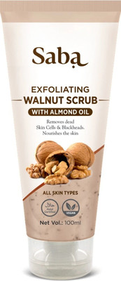 Saba Exfoliating Walnut Scrub| With Kashmiri Walnut Shells | 100 ml | Scrub(100 ml)