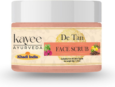 Kayee Ayurveda Khadi De-Tan Face Scrub for Instant Glow & Bright Skin Scrub(50 g)