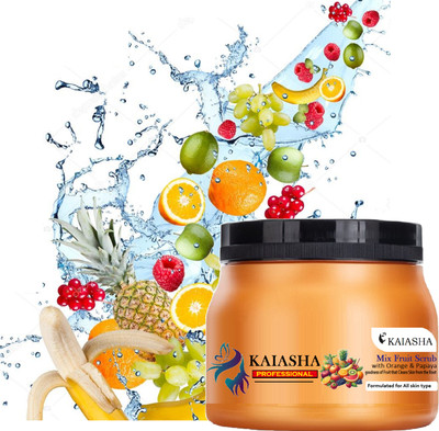 KAIASHA Mix Fruit Face Scrub For Mens and Womens (All Skin Type) - Pack of 1 Scrub(200 g)
