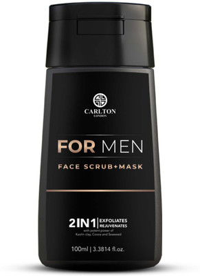 CARLTON LONDON 2-In-1 Face Mask for Men, Exfoliates & Brightening Scrub, for All Skin Types Scrub(100 ml)