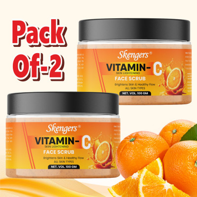 skengers Vitamin c Face Scrub for Men&Women (100gm) Pack of 2 Face Scrub(200 g)
