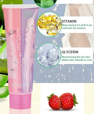 Amaryllis Natural Face and Body Cleansing Scrub Gel ( Strawberry ) Scrub(100 ml)