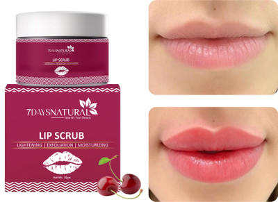 7days natural Lip scrub for dark tanned Lip Shine, Glossy, Soft With Moisturize  Scrub(25 g)