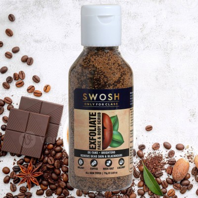 SWOSH Gentle Skin Exfoliating Coffee Face Body Scrub Moisturizing Dull, Dry Skin  Scrub(75 g)