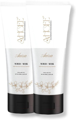 AHOEE Aura Scrub + Mask 2-in-1 Exfoliating & Detoxifying Face Mask Scrub, PACK OF 2 Scrub(100 ml)