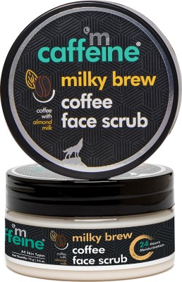 mCaffeine Milky brew Face Scrub Remove Blackheads, Helps in Skin Brightening & D Tan Scrub(75 g)