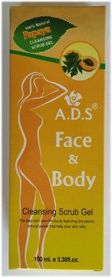ads Face And Body Cleansing Papaya Scrub Gel-d38 Scrub(100 ml)
