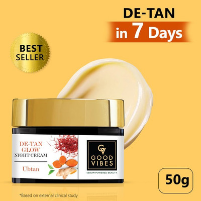GOOD VIBE De-Tan Glow Night Cream Ubtan with Power of Serum Scrub(50 g)