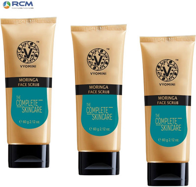 RCM VYOMINI Moringa Face Scrub - 3 x 60g (The Complete Skin Care) Scrub(180 g)