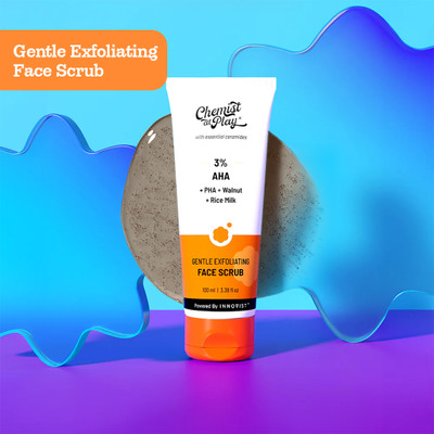 Chemist at Play Gentle Exfoliating Face Scrub - Removes Dead Skin & Blackheads | Detan & Glow Scrub(100 ml)