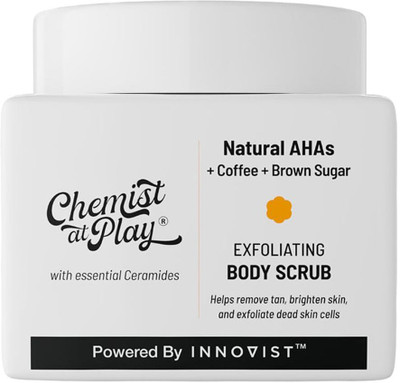 Chemist at Play Exfoliating Coffee Body Scrub for Tan Removal, Soft-Smooth Skin with natural AHA Scrub(75 g)