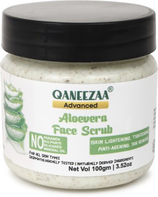 Qaneezaa Advanced Aloe Vera Face Body Scrub for Tan Removal & Soft-Smooth Skin Scrub(100 g)