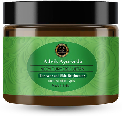 Advik Ayurveda Neem and Turmeric Ubtan for Acne and Skin Brightening Scrub(70 g)