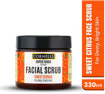 CORNELLS Sweet Citrus Face Scrub For Dewy & Bright Skin Scrub(330 ml)