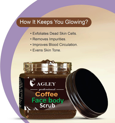 AGLEY Coffee & Anti-Tan Gel Scrub | Coffee Scrub for Face Scrub(380 g)