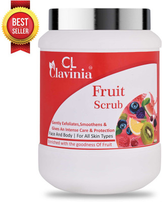 CLAVINIA Fruit Facial Scrub | Enriched With Vitamins & Nutrients | Glowing Skin | 1000 ml Scrub(1000 ml)