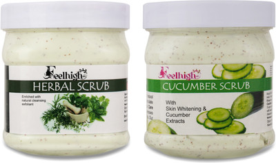 feelhigh Face and Body Herbal Scrub And Cucumber Scrub For Man woman Scrub(1000 ml)