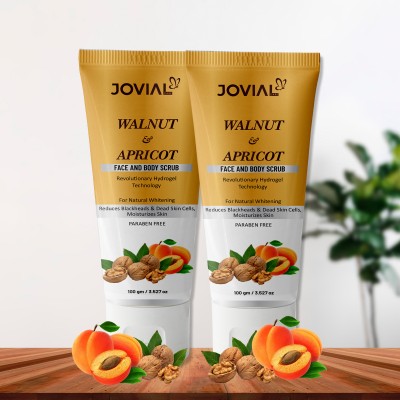 JOVIAL CARE Walnut Apricot Face & Body Scrub Pack of 2 Scrub(200 g)