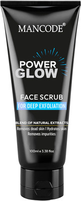 MANCODE Power Glow Face Scrub for Men | Exfoliation, Brightening & Removes Dead Skin Scrub(100 ml)