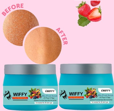 Wiffy fruits face body scrub & Smoothening, Exfoliation, Skin Hydration all skin  Scrub(400 ml)