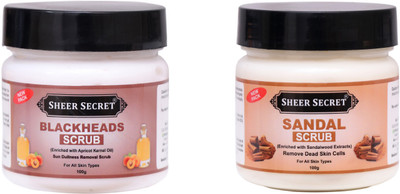 Sheer Secret Blackhead Scrub 100gm and Sandal Scrub 100gm Scrub(200 g)