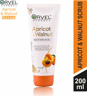 orvel HERBALS WALNUT & APRICOT EXFOLIATING TAN REMOVAL SCRUB 200 ML || DEEP CLEANSING Scrub(200 ml)