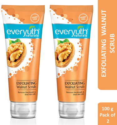 Everyuth Naturals Set Of 2 Exfoliating Walnut Scrub To Remove Blackheads - 100g Each Scrub(200 g)